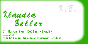 klaudia beller business card